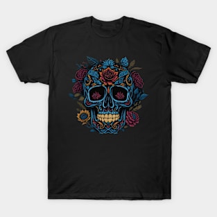 Cool Skull Flowers T-Shirt